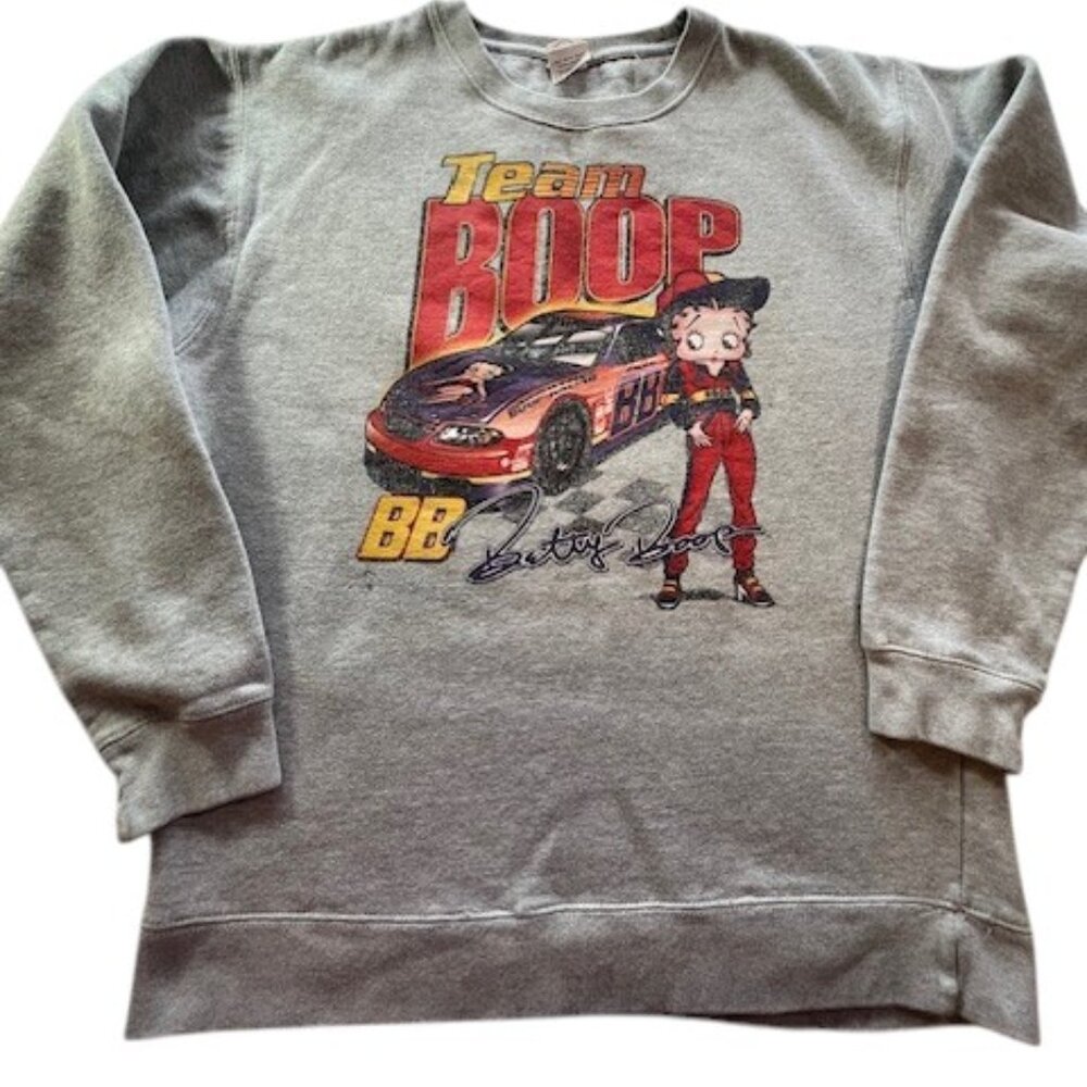 Delta Fleece Vintage Betty Boop Crew Neck Sweatshirt- Size L
